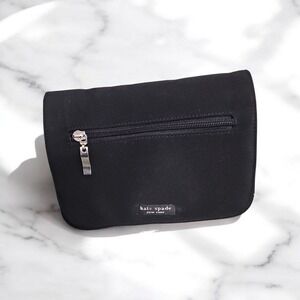 Kate Spade Classic Black Fabric Clutch Evening Bag with Zip Pocket Vintage EUC